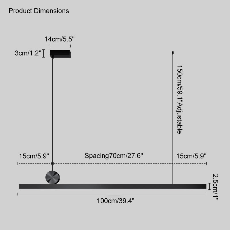 WOMO Suspension Lineaire Led Minimaliste-WM2035