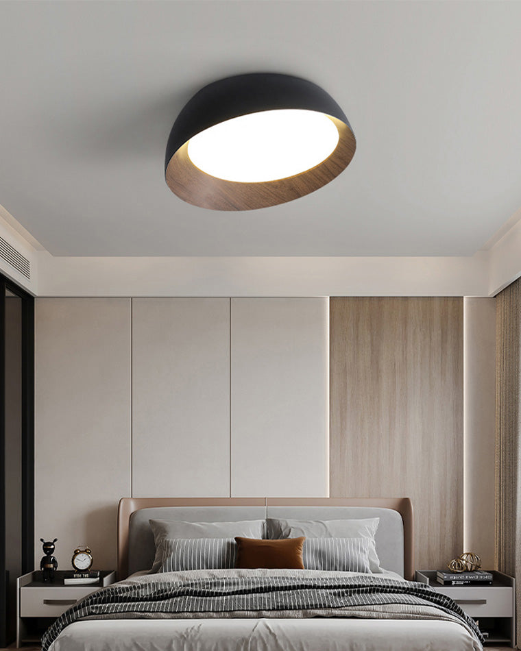 Plafonnier encastré asymétrique à grain de bois WOMO-WM1016