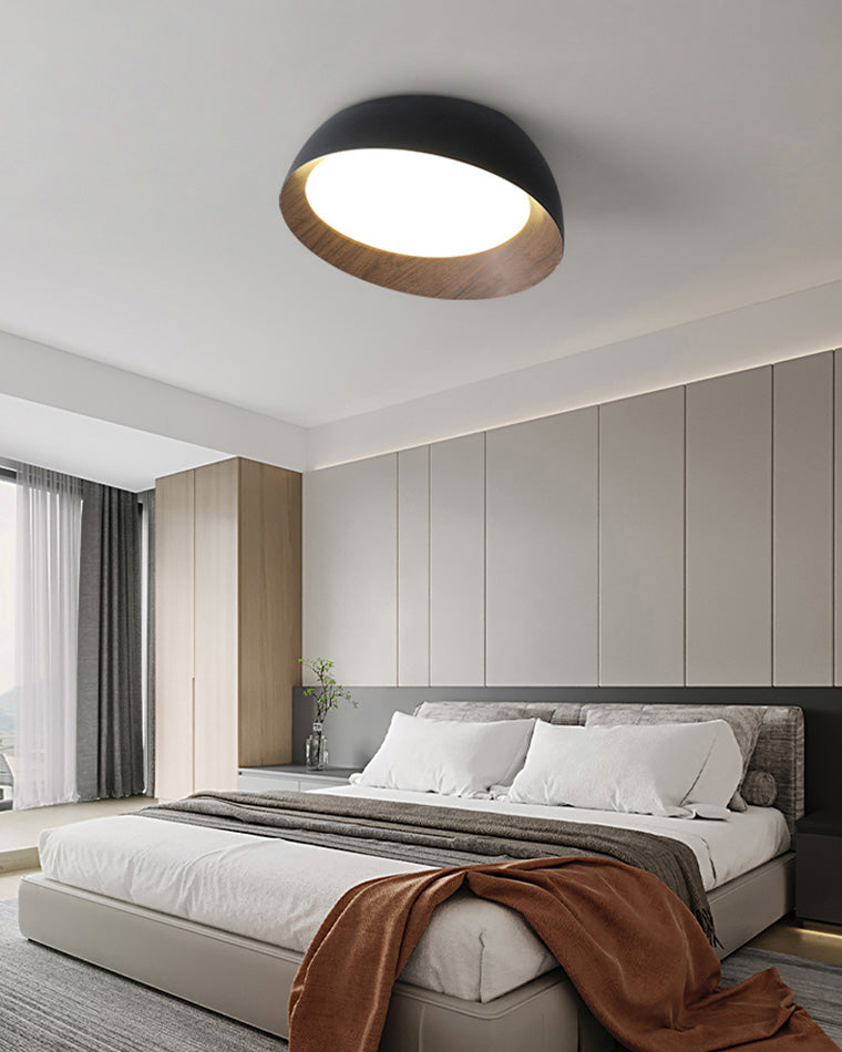 Plafonnier encastré asymétrique à grain de bois WOMO-WM1016