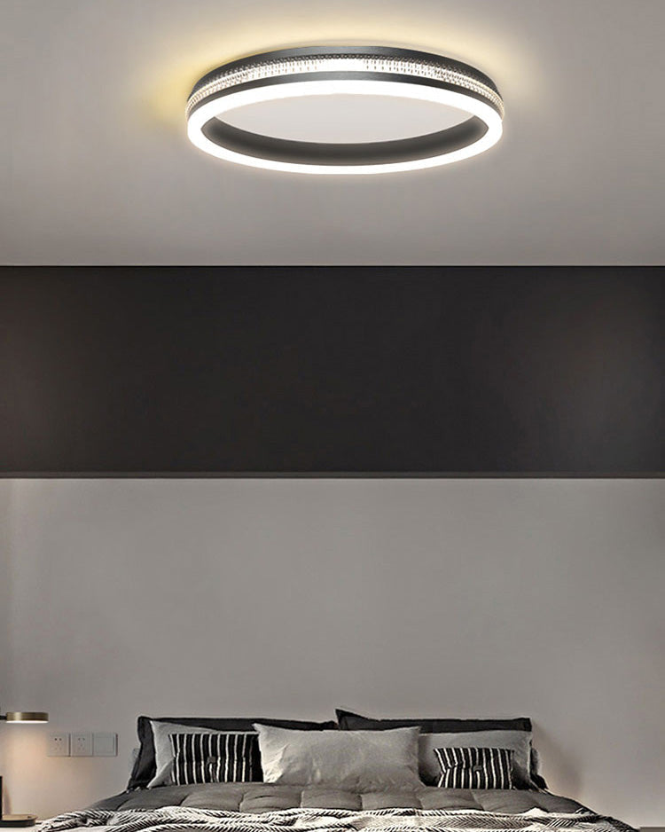 WOMO Plafonnier LED Carré Rond Noir - WM1058