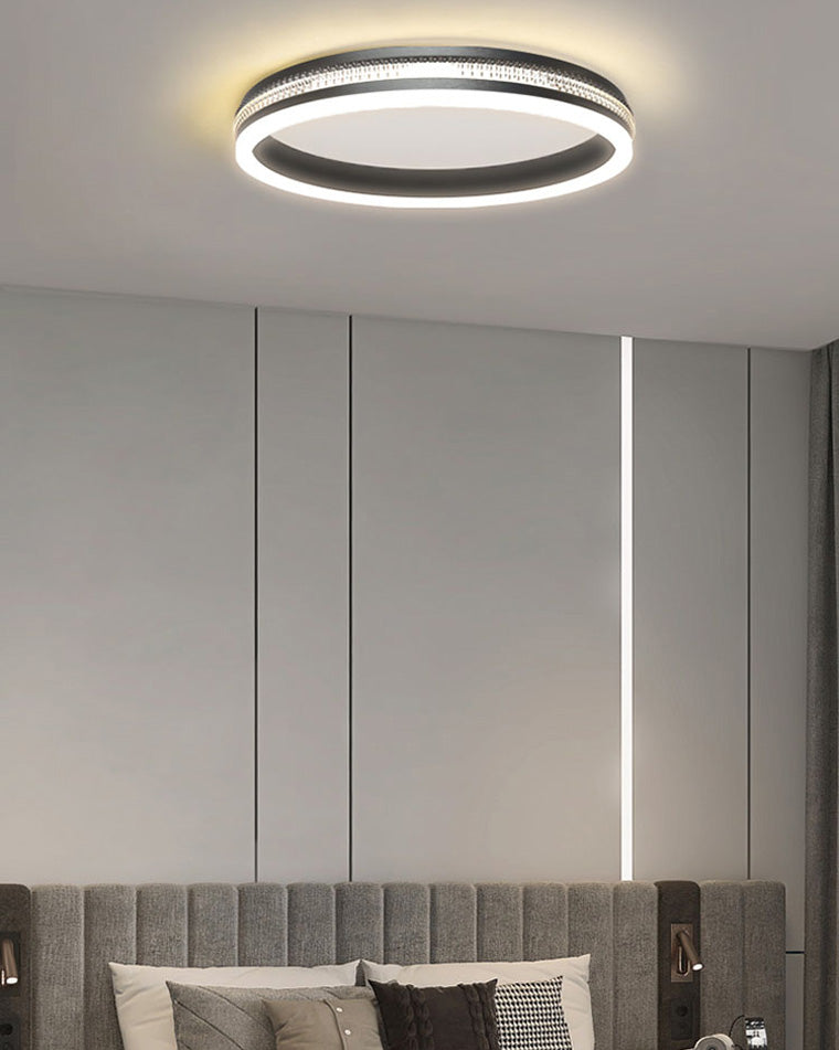 WOMO Plafonnier LED Carré Rond Noir - WM1058