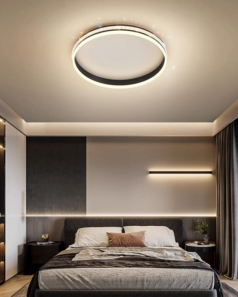 WOMO Plafonnier LED Carré Rond Noir - WM1058