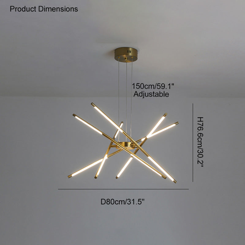Lustre LED à tiges lumineuses WOMO-WM2034