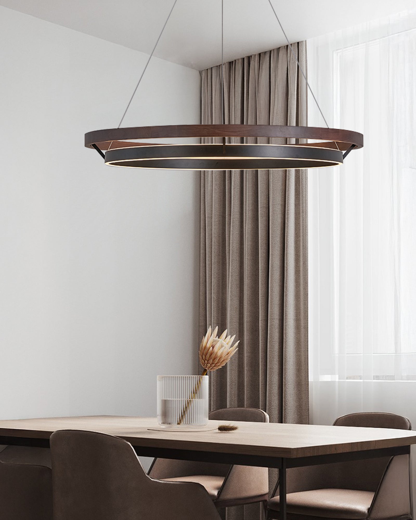 WOMO Wooden LED Ring Chandelier-WM2492