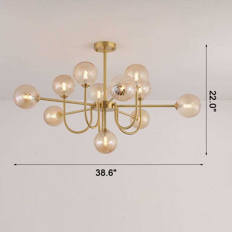 WOMO Lustre Branche Boule en Verre-WM2255