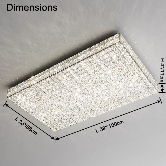 Plafonnier encastré carré en cristal WOMO-WM1114