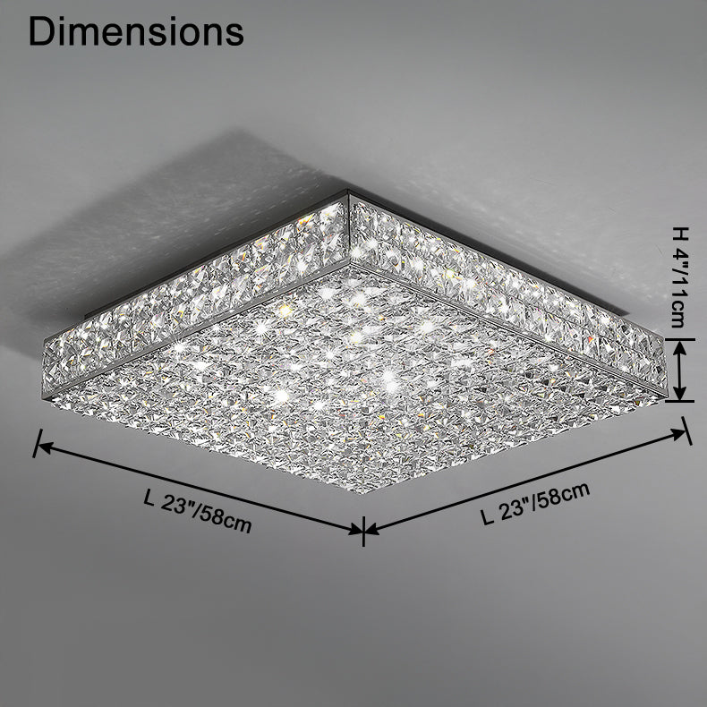 Plafonnier encastré carré en cristal WOMO-WM1114
