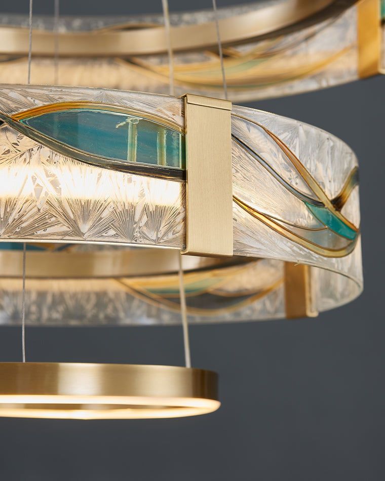WOMO Lustre Anneaux Led Doré Luxe-WM2336