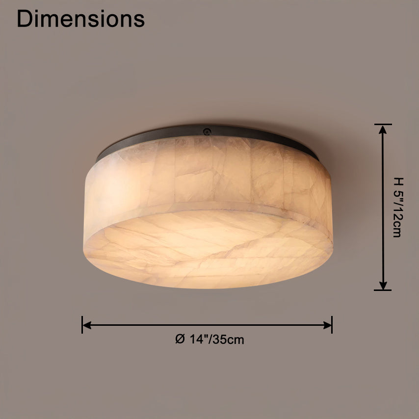 Plafonnier encastré en alabâtre WOMO Drum-WM1143