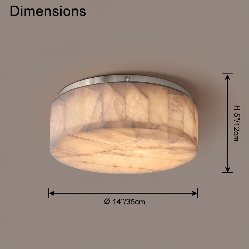 Plafonnier encastré en alabâtre WOMO Drum-WM1143