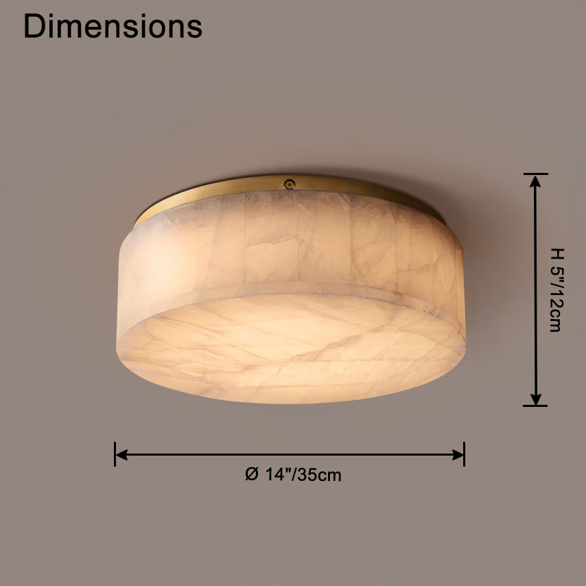 Plafonnier encastré en alabâtre WOMO Drum-WM1143
