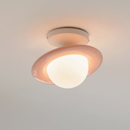 WOMO Semi-Flush Mount Ceiling Light with Colored Globe-WM1205