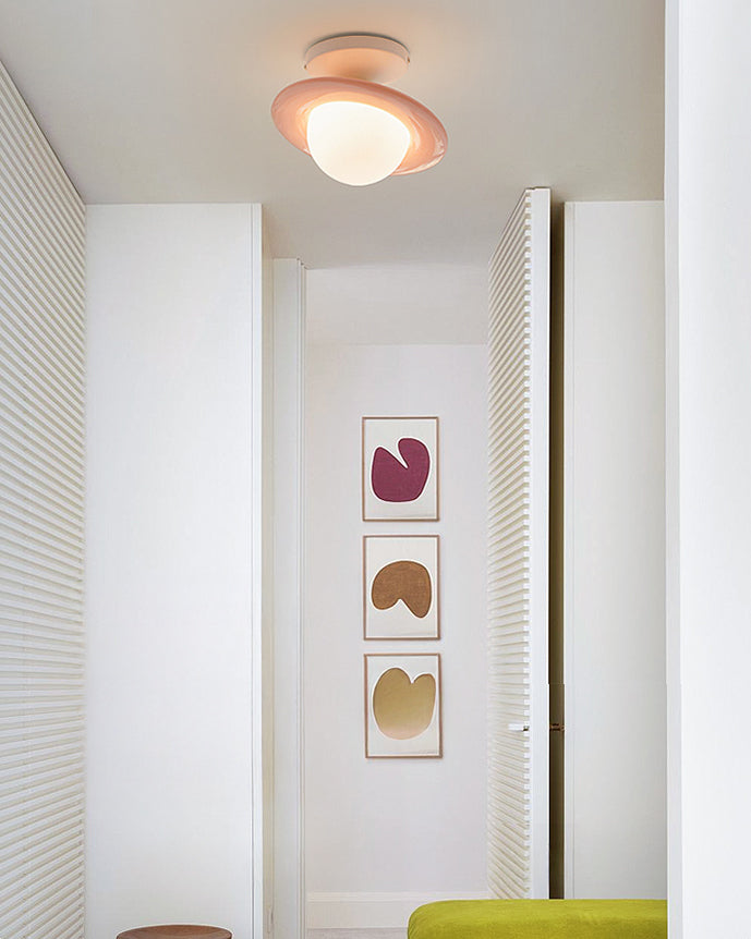 WOMO Semi-Flush Mount Ceiling Light with Colored Globe-WM1205