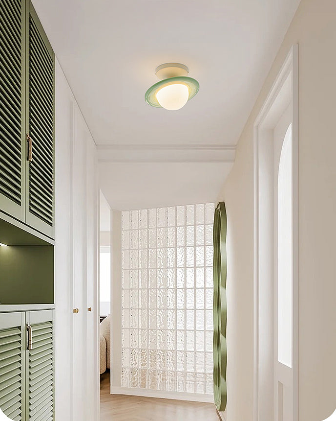 WOMO Semi-Flush Mount Ceiling Light with Colored Globe-WM1205