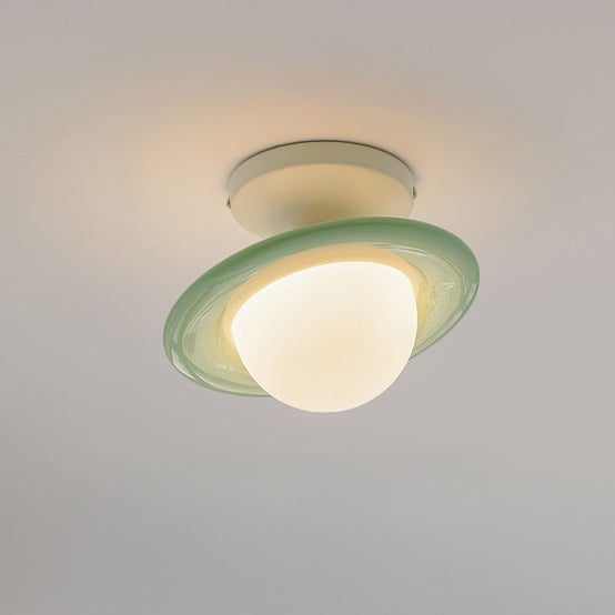 WOMO Semi-Flush Mount Ceiling Light with Colored Globe-WM1205