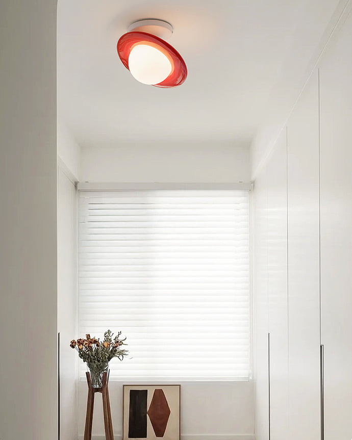 WOMO Semi-Flush Mount Ceiling Light with Colored Globe-WM1205