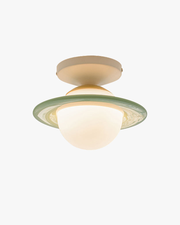 WOMO Semi-Flush Mount Ceiling Light with Colored Globe-WM1205