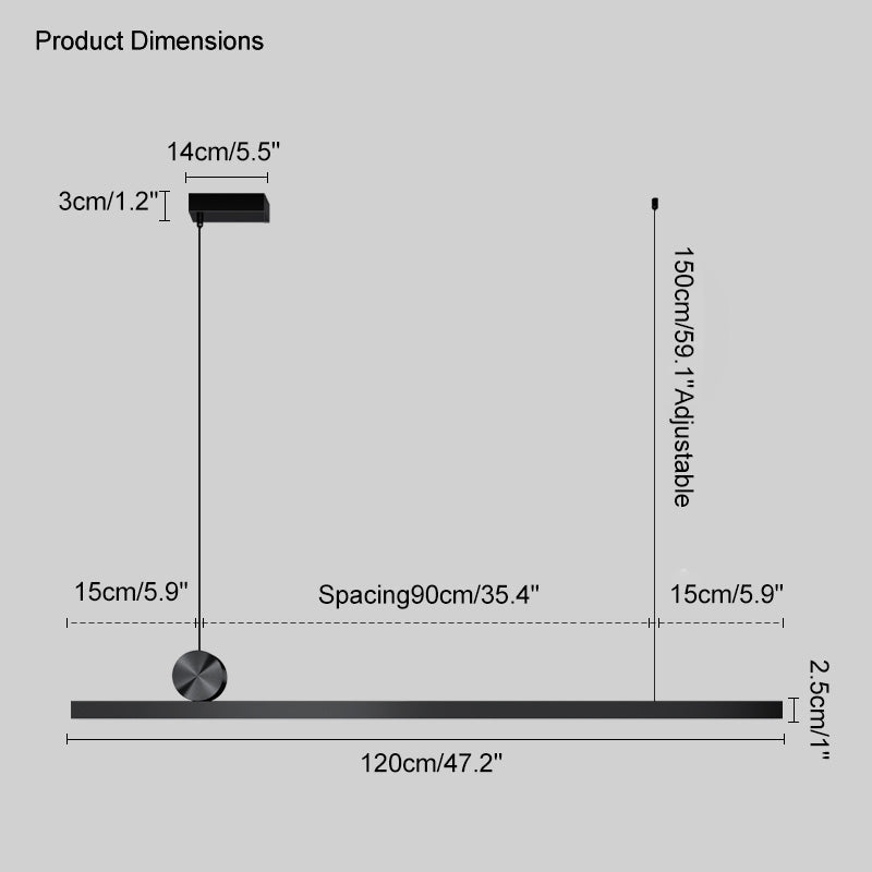 WOMO Suspension Lineaire Led Minimaliste-WM2035