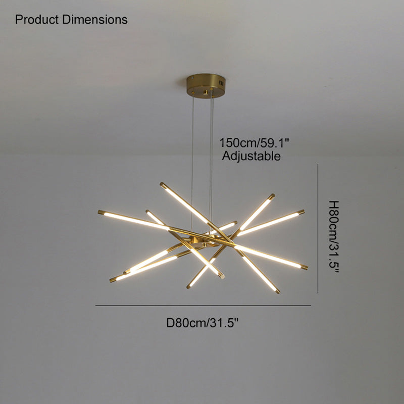 Lustre LED à tiges lumineuses WOMO-WM2034