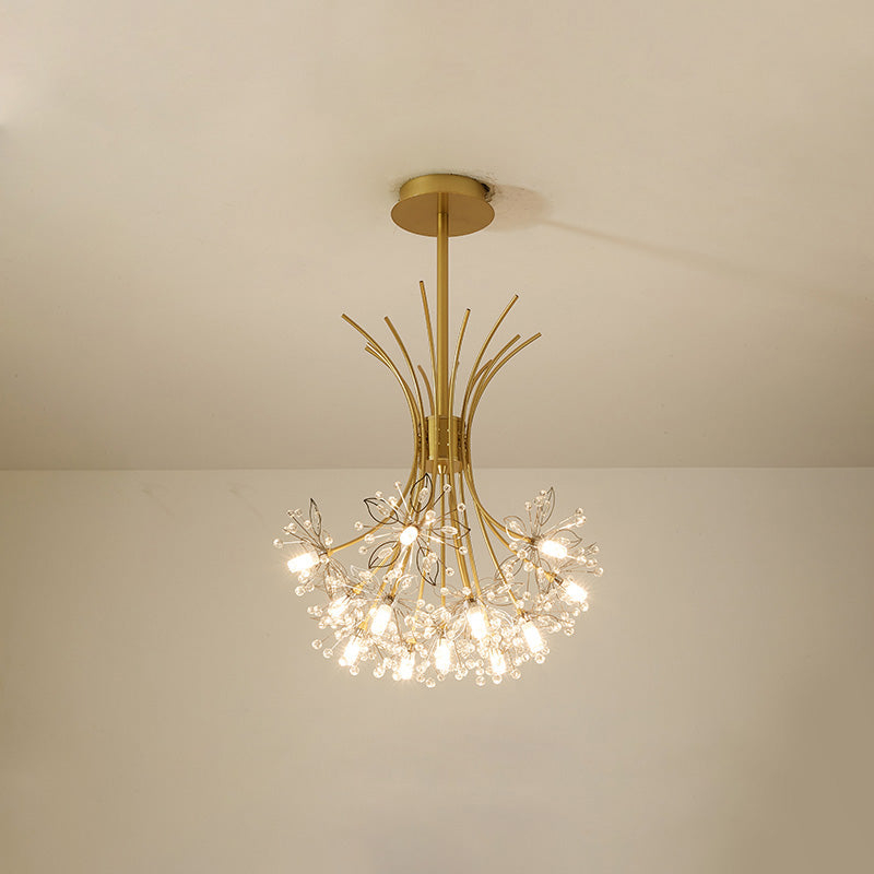 WOMO Lustre Deco Fleur Cristal Doré/Noir-WM2077