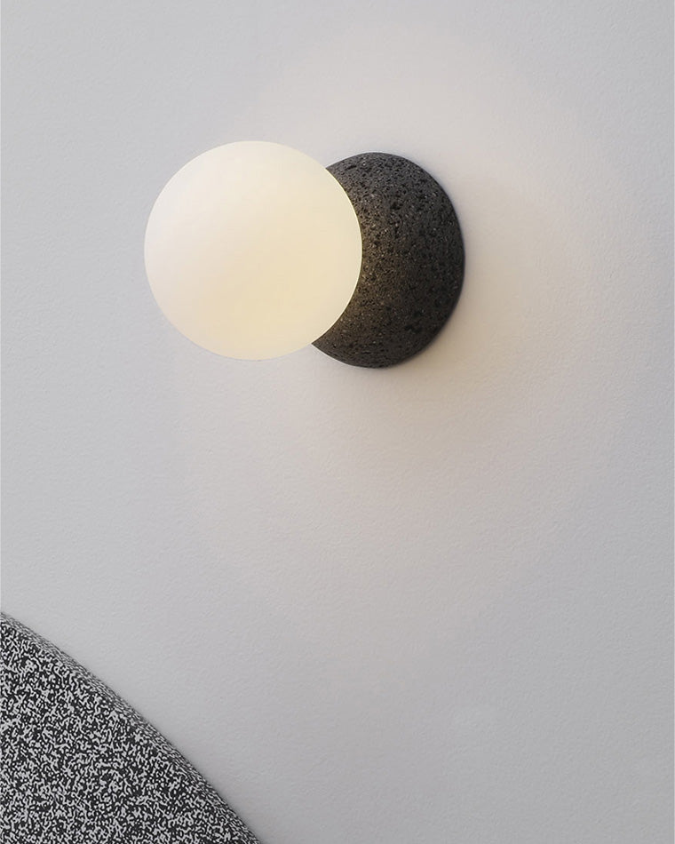 Applique murale WOMO Globe en verre blanc et noir-WM6103