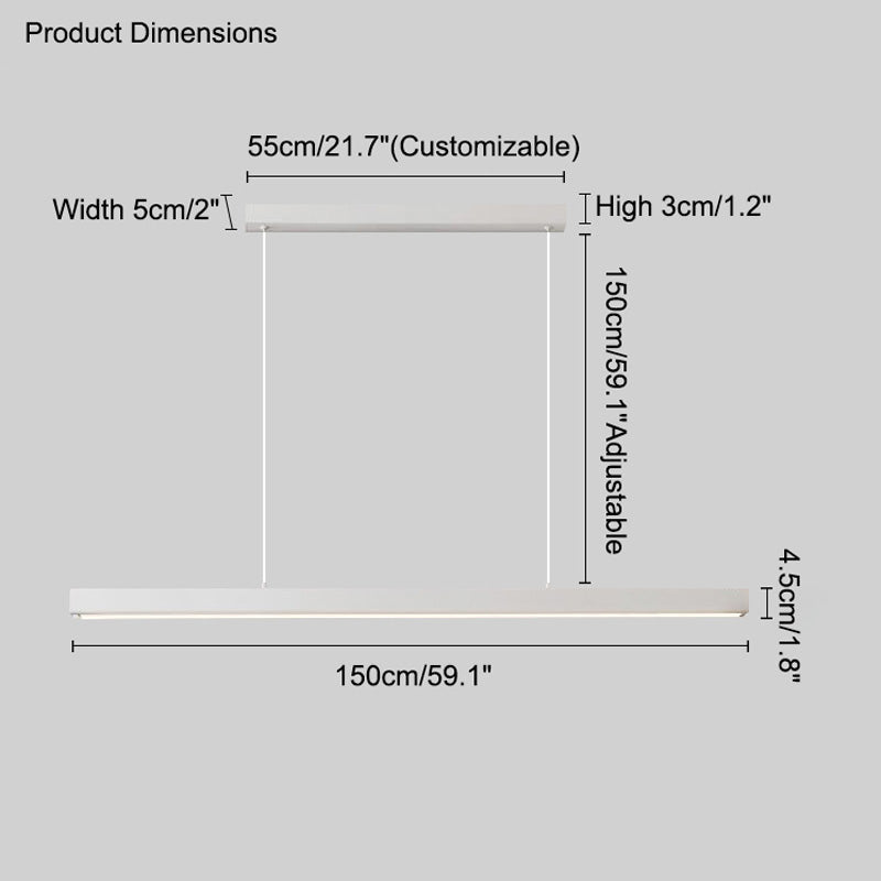 WOMO Suspension LED Lineaire Métal Minimaliste-WM2010