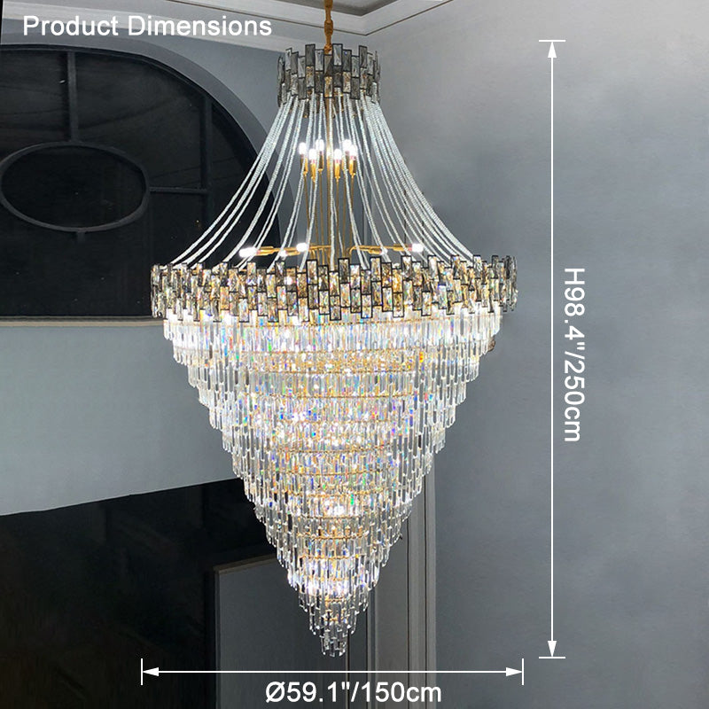 Lustre en cristal massif à plusieurs niveaux WOMO-WM2380