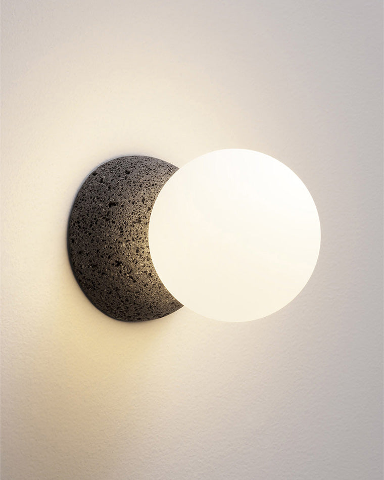 Applique murale WOMO Globe en verre blanc et noir-WM6103
