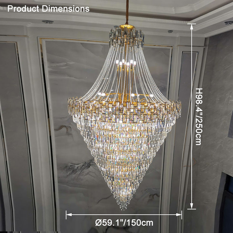 Lustre en cristal massif à plusieurs niveaux WOMO-WM2380