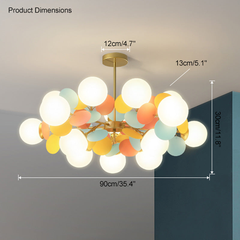 WOMO Lustre Branche Boule Verre-WM2044