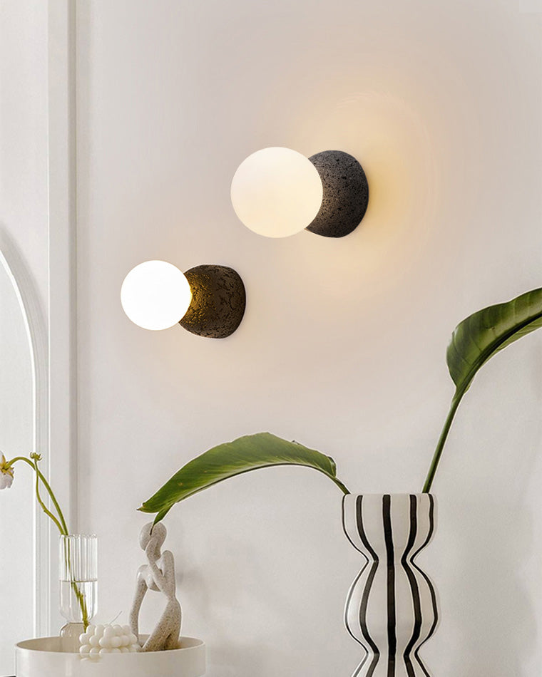 Applique murale WOMO Globe en verre blanc et noir-WM6103