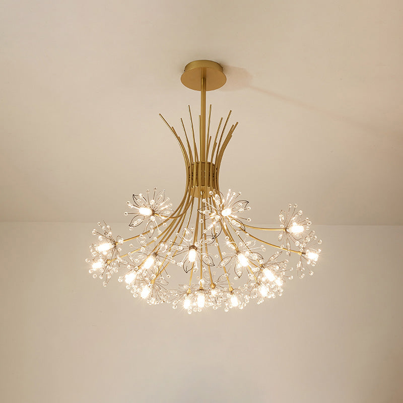 WOMO Lustre Deco Fleur Cristal Doré/Noir-WM2077