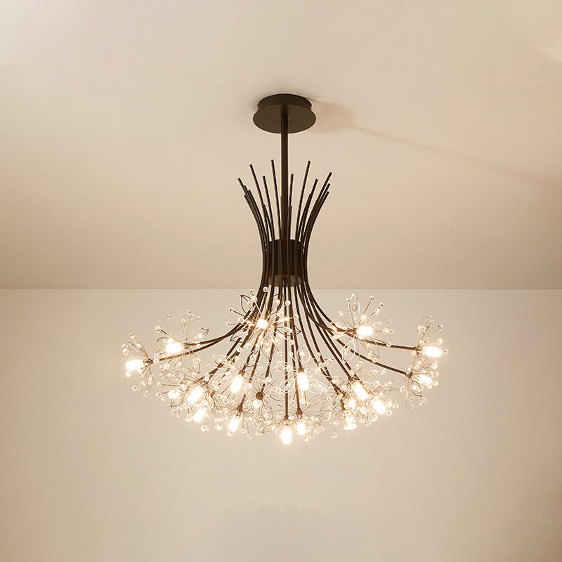 WOMO Lustre Deco Fleur Cristal Doré/Noir-WM2077