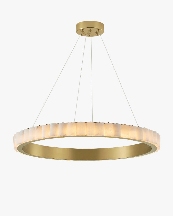 WOMO Lustre Anneaux Albâtre Doré/Noir-WM2858