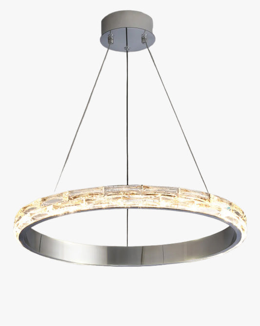 WOMO Lustre Cercle Led Cristal Chrome-WM2491a