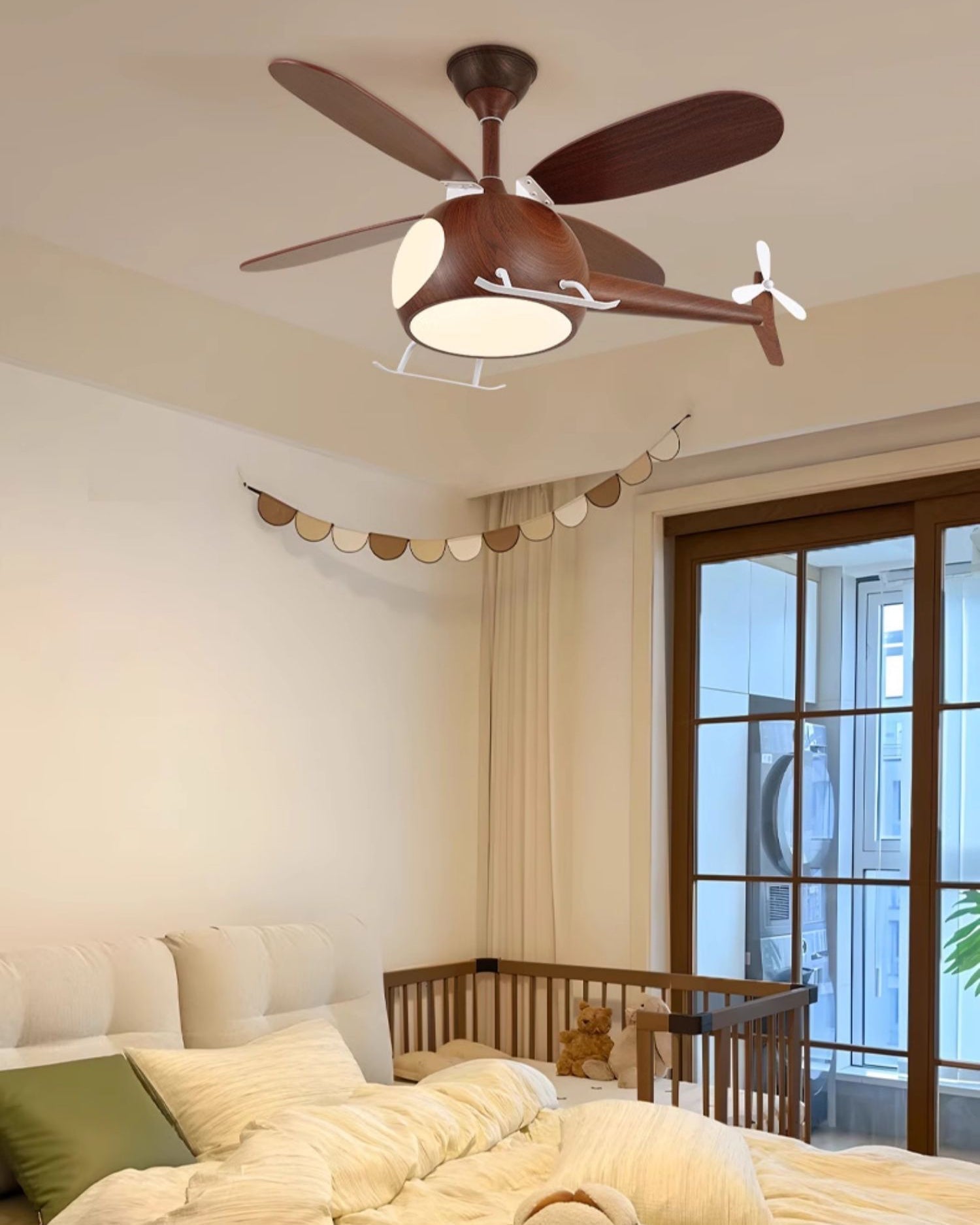 Lampe de ventilateur de plafond pour enfants d'avion WOMO- WM5264