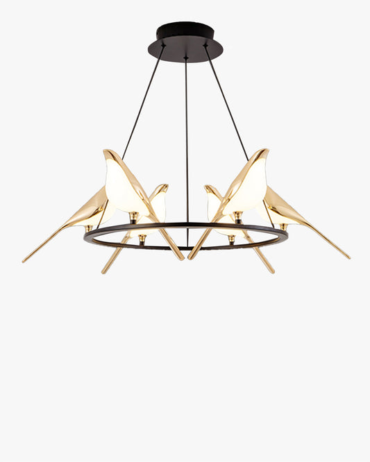 WOMO Lustre Cercle Oiseau Doré-WM2512d