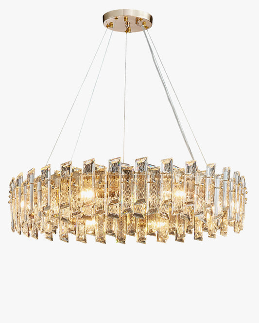 Lustre rond en cristal doré WOMO-WM2397