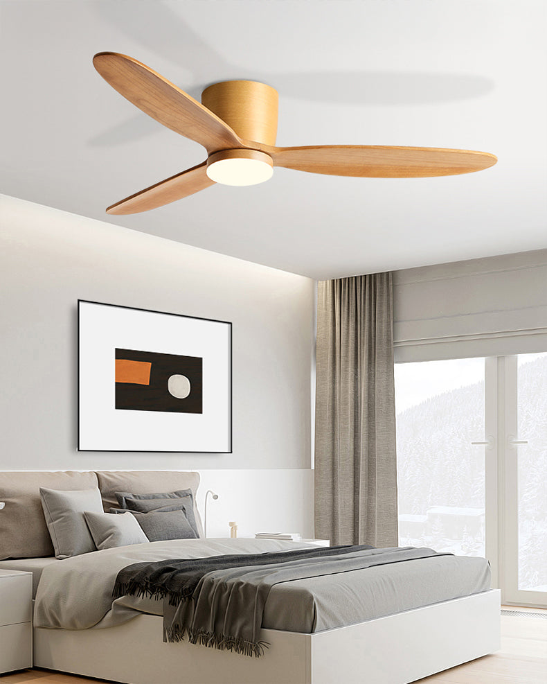Lampe de ventilateur de plafond à profil bas en bois WOMO - WM5259