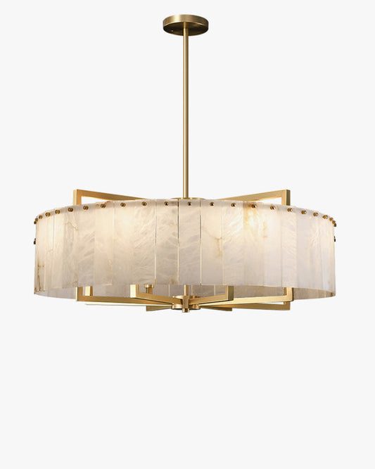WOMO Lustre Rond Albâtre Doré Art Déco-WM2390a