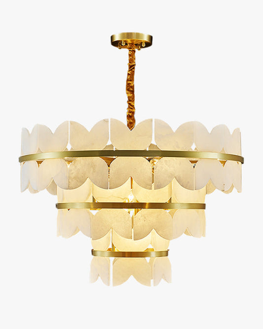 WOMO Lustre Rond Albâtre Doré Art Déco-WM2851