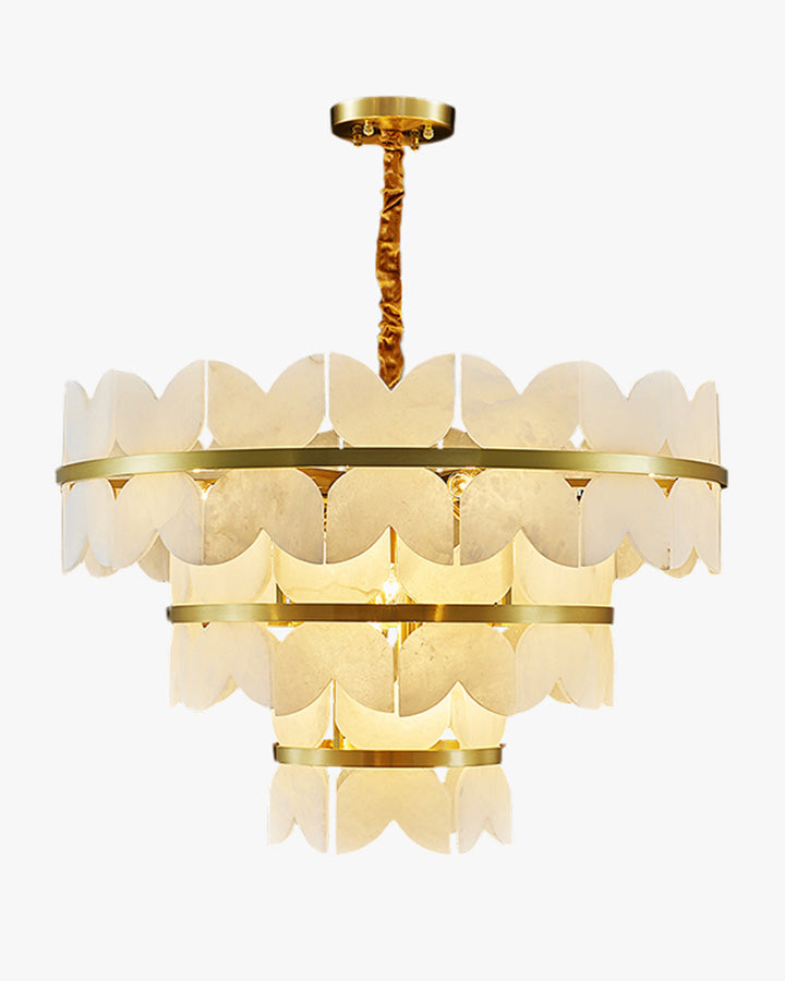 WOMO Lustre Rond Albâtre Doré Art Déco-WM2851