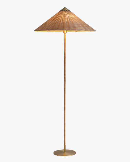Lampadaire à cône en tissu rotin WOMO-WM7095