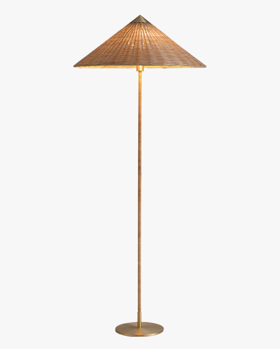 Lampadaire à cône en tissu rotin WOMO-WM7095