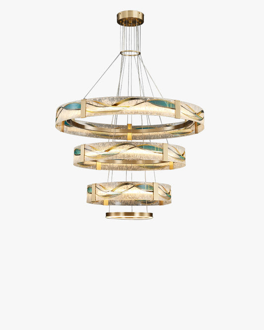 WOMO Lustre Anneaux Led Doré Luxe-WM2336