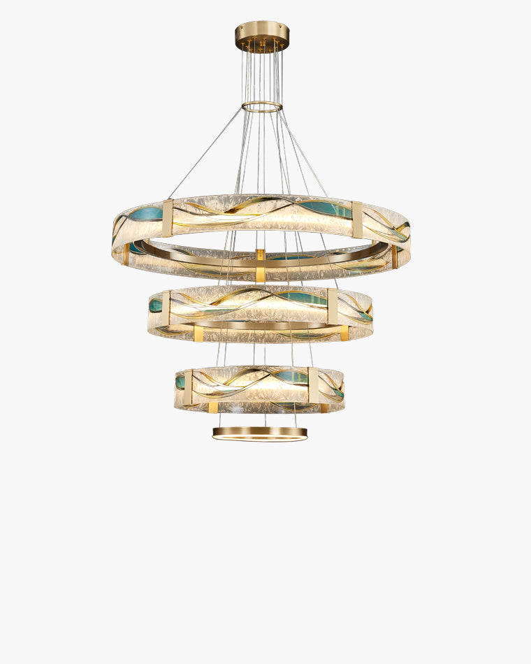 WOMO Lustre Anneaux Led Doré Luxe-WM2336