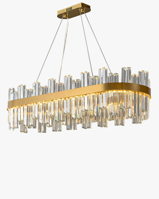Lustre ovale en cristal doré WOMO-WM2566