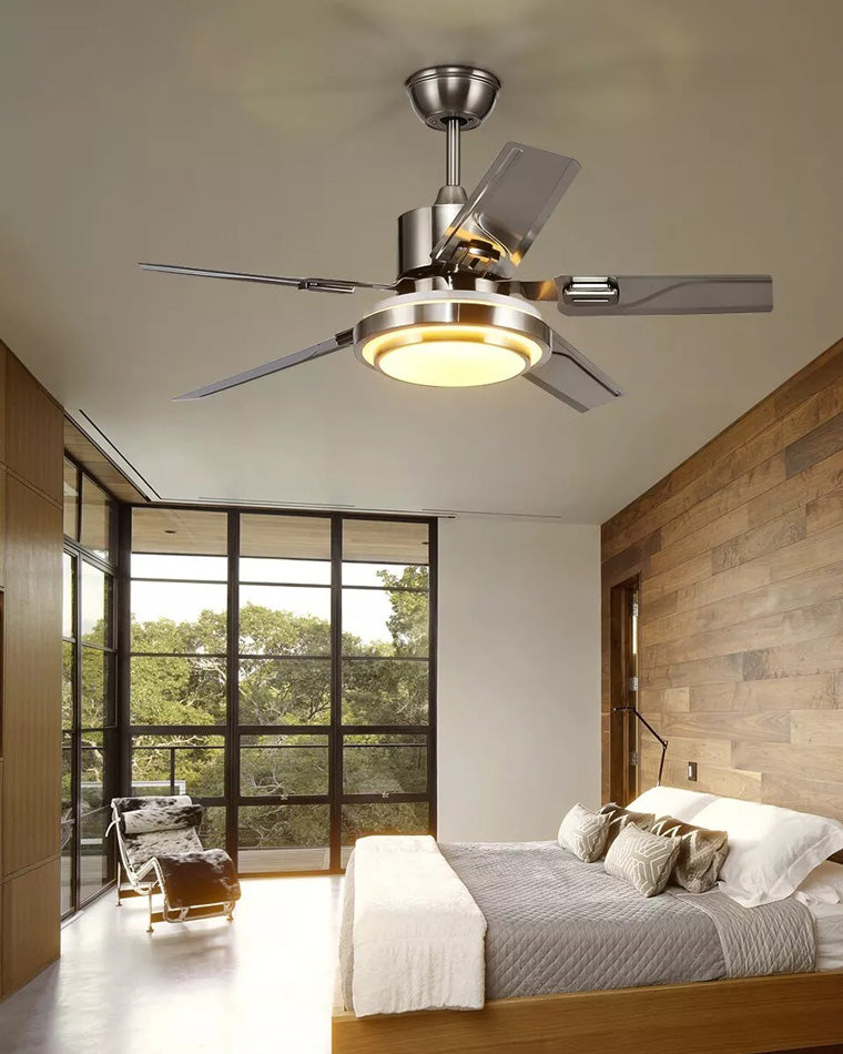 Lampe de ventilateur de plafond en acier inoxydable WOMO Slimline-WM5112