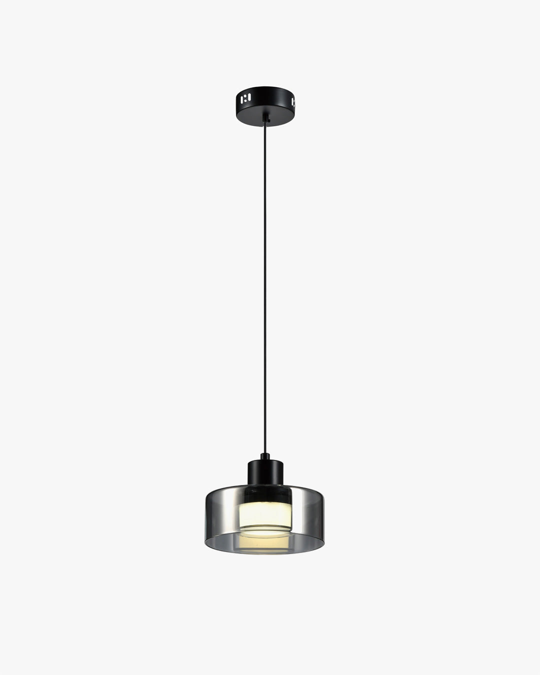 Suspension à tambour en verre noir WOMO-WM2787