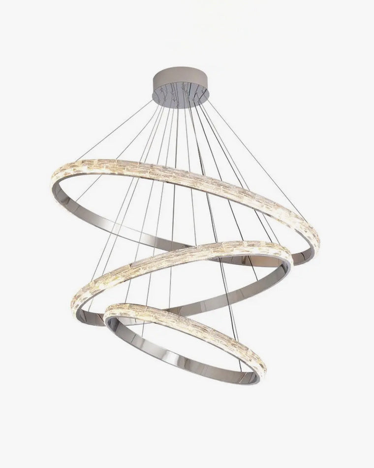 WOMO Lustre Grand Anneaux Led Cristal Argent-WM2491b